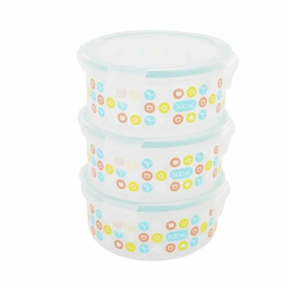 Set di scatole porta pranzo Badabulle 3 x 500 ml