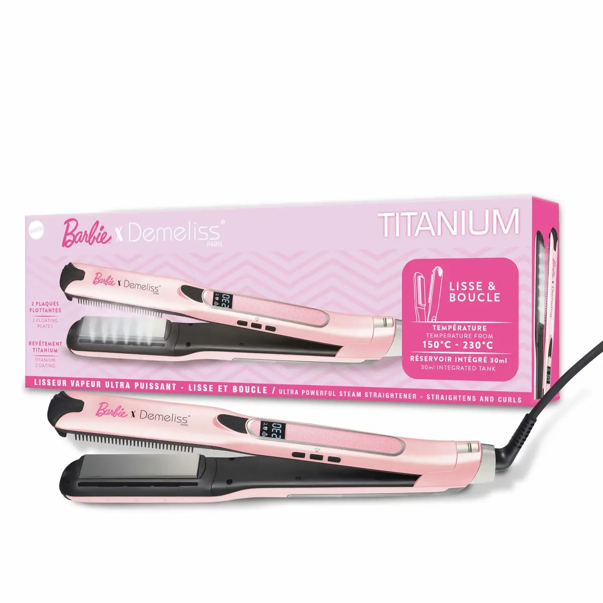 Piastra per Capelli Demeliss Barbie Edition Titanium V2