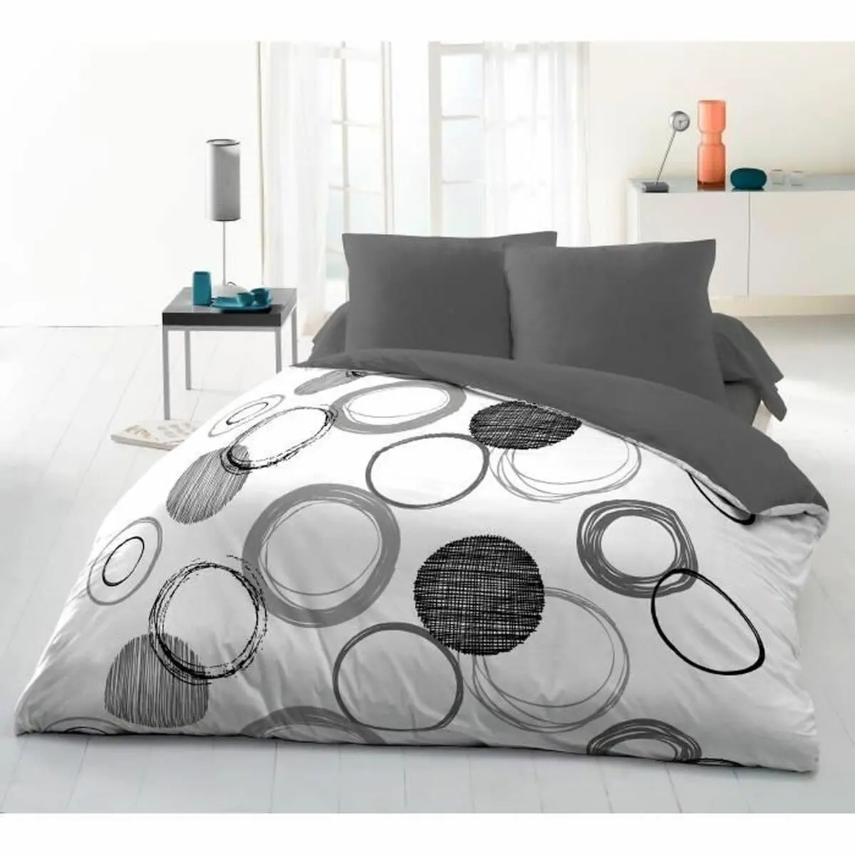 Copripiumino HOME LINGE PASSION Audace Grigio chiaro 240 x 260 cm