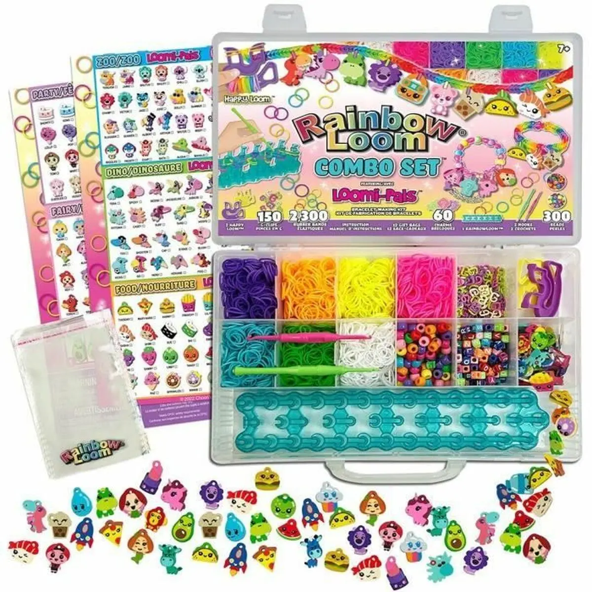 Kit per Creare Braccialetti e Collane Bandai Rainbow Loom Combo Set Plastica