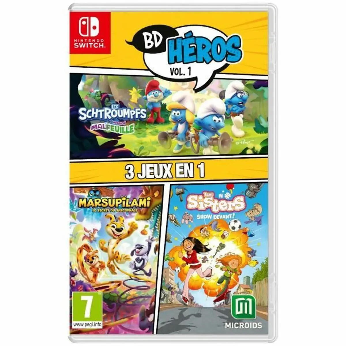 Videogioco per Switch Microids 3 in 1: Marsupilami + Les Sisters + The Smurfs: Village Party (FR)