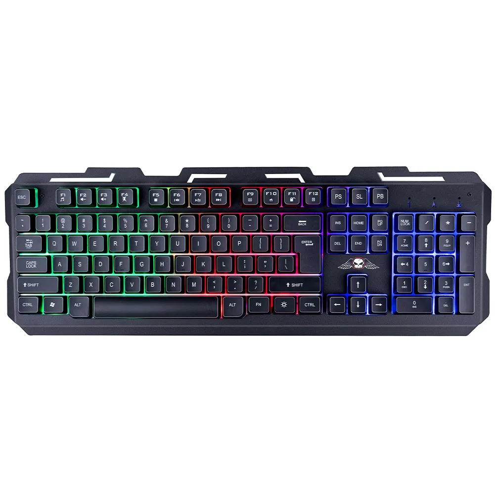 Tastiera Gaming da Gioco con 104 Tasti Illuminazione Led RGB Cavo 1,5m USB 2.0