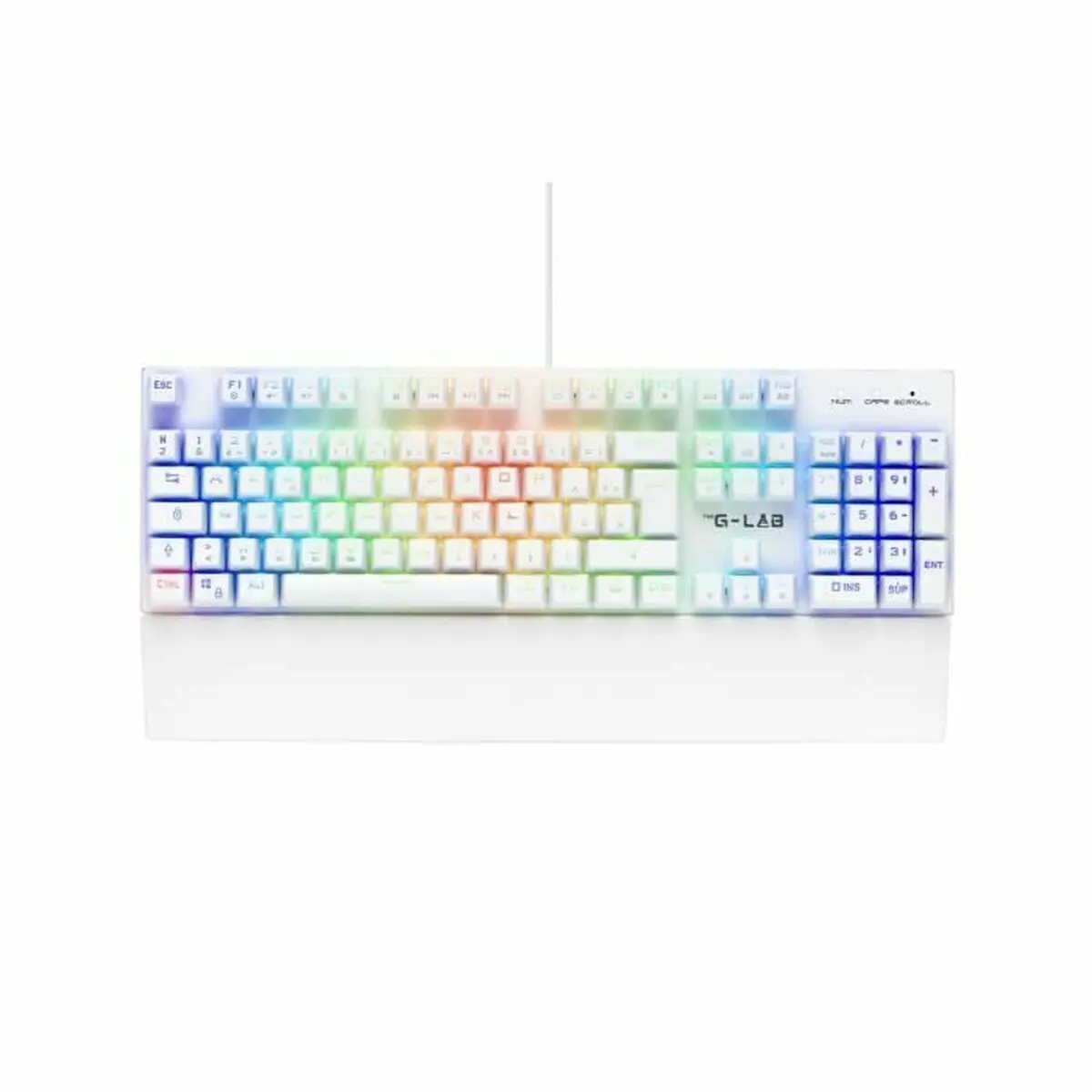 Tastiera meccanica The G-Lab KEYZ RUBIDIUM Bianco Azerty Francese