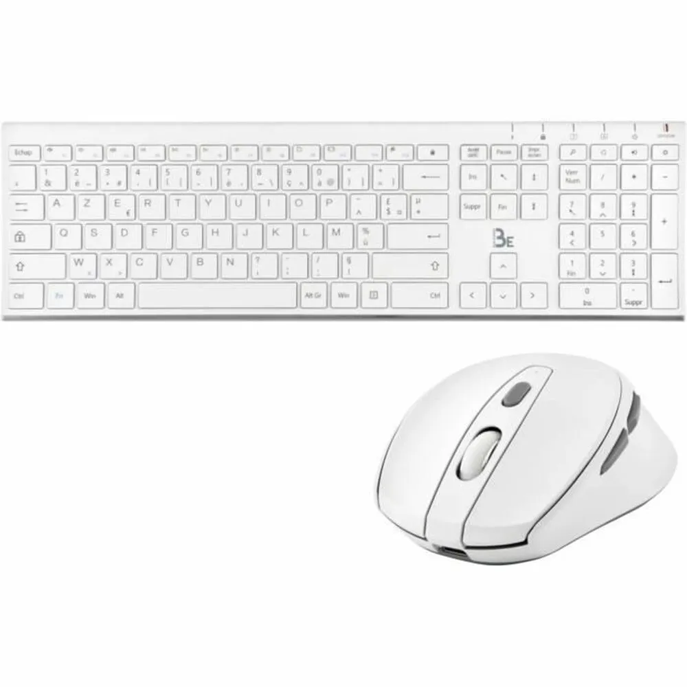 Tastiera e Mouse Bluestork Azerty Francese Azzurro Bianco