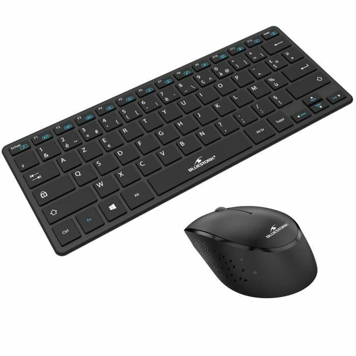 Tastiera e Mouse Bluestork Sans fil Ultra compact Nero