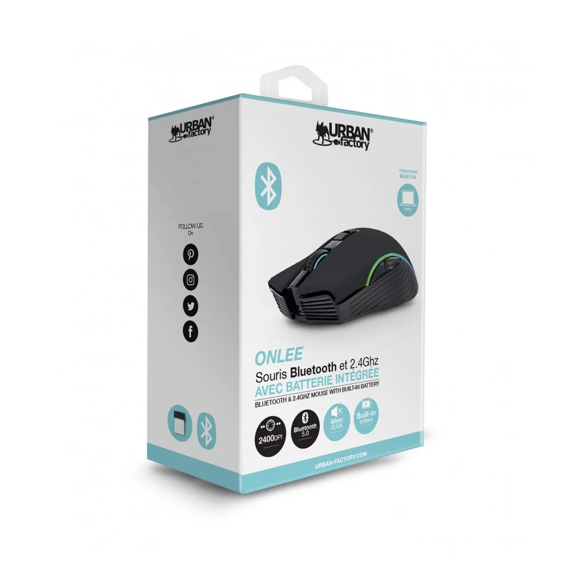 Mouse Bluetooth Wireless Urban Factory BTM05UF Verde 2400 dpi