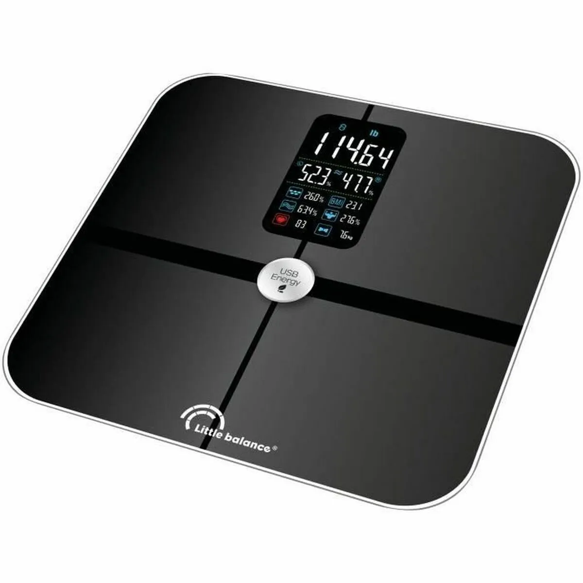 Bilancia Digitale da Bagno Little Balance Cardio Connect-4 Nero 180 kg