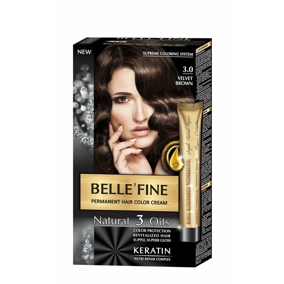 Tintura Permanente Belle´Fine Nº 3.0 Castano (30 ml)