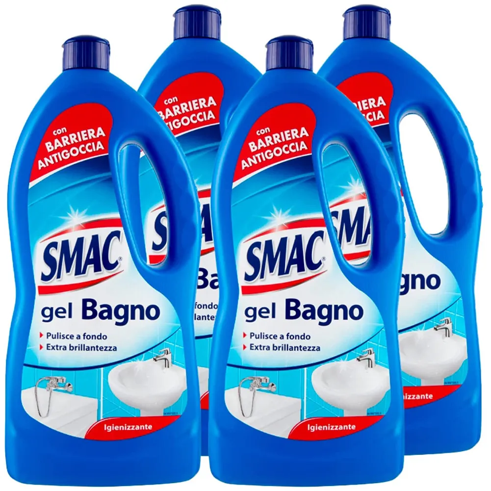 4 x Smac Gel Bagno Azione Anticalcare Con Barriera Protettiva 850 ml