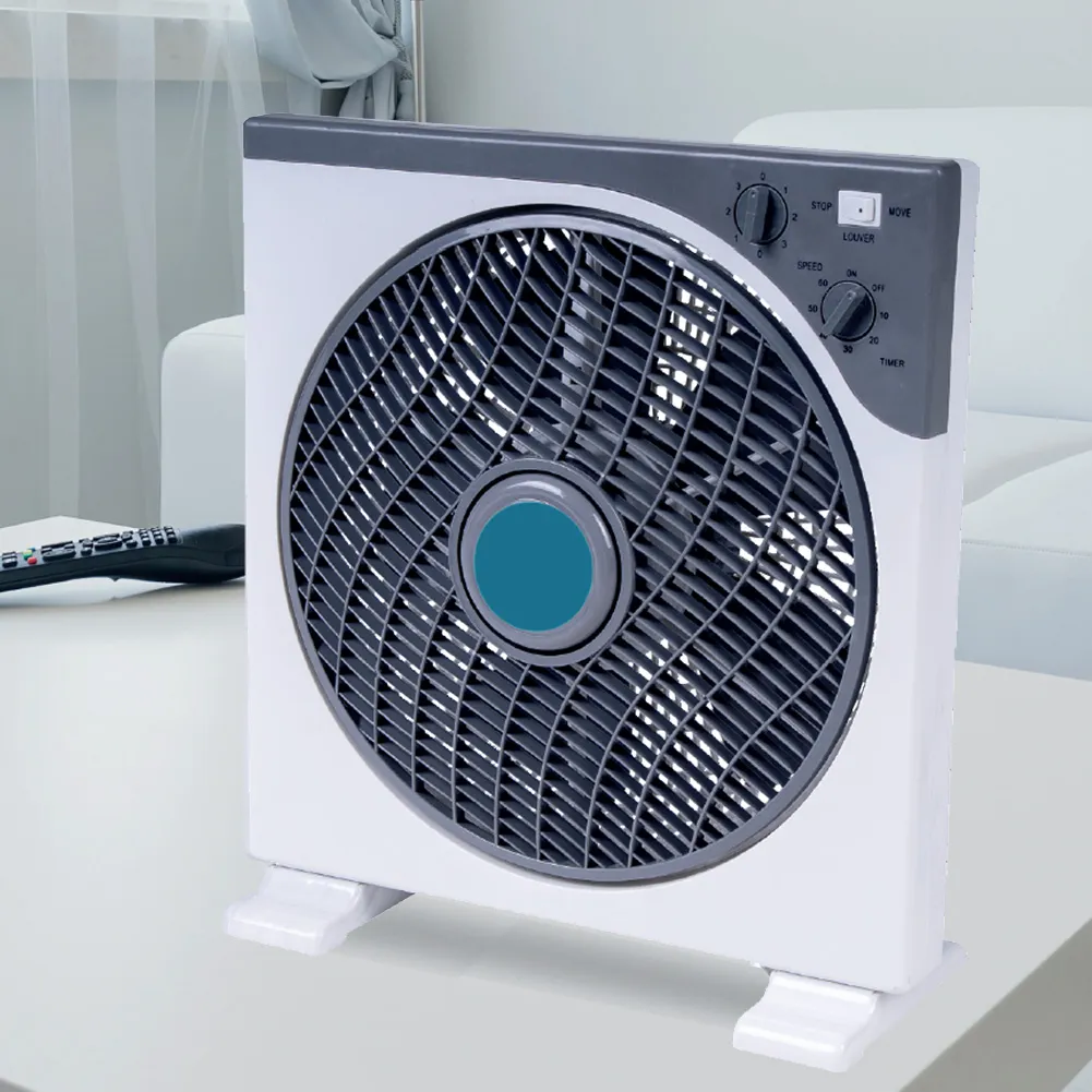 Ventilatore Da Terra Box Fan 45 W con Timer 3 Velocita da tavolo 5 Pale 30 cm