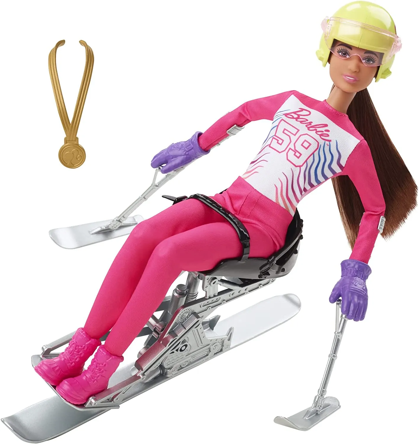 Barbie Sport Invernali con Slittino Sciatrice Paraolimpica 30.4 cm Idea Regalo