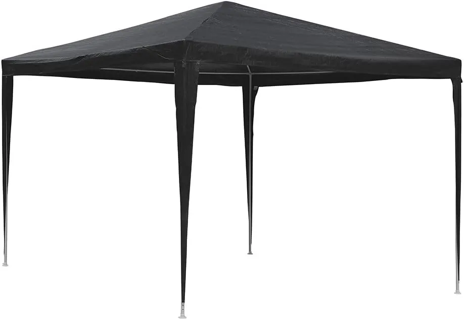 Gazebo Giardino 3x3 mt in Metallo Telo Impermeabile Grigio Terrazzo Stand Fiera (1)