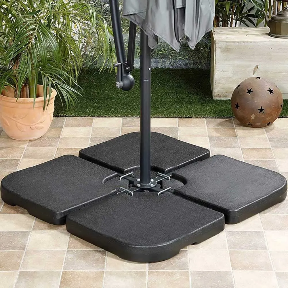 Set 4 Pesi Supporto Base Ombrellone Riempibile Palo da Giardino per esterno