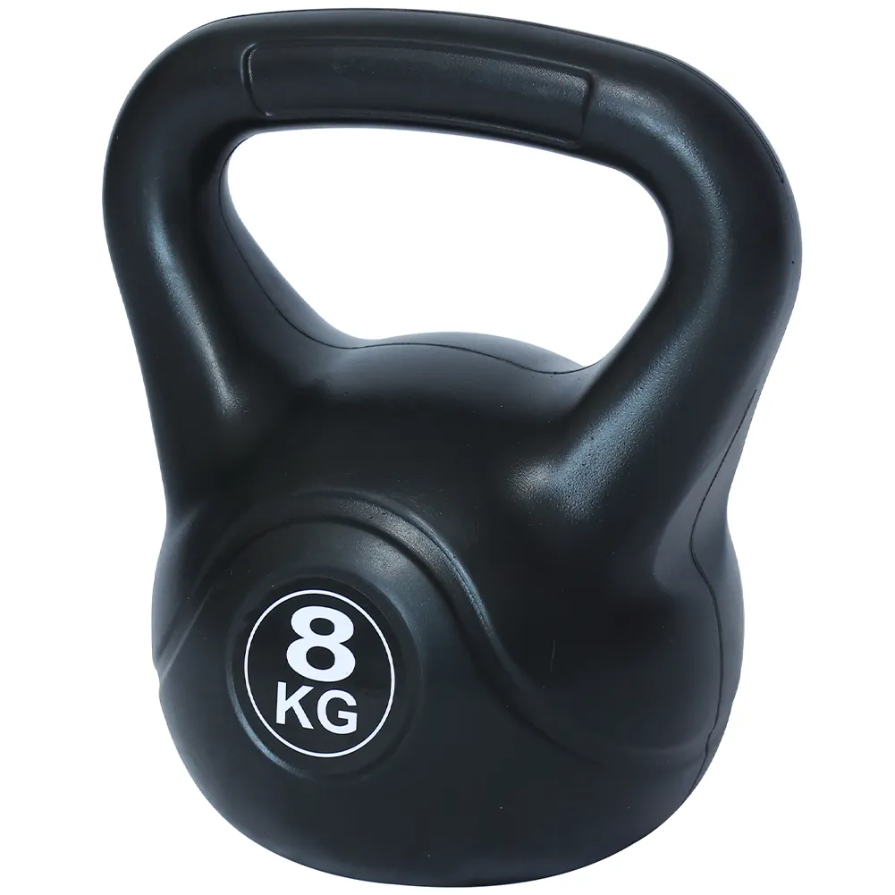 Kettlebell 8 Kg in PVC con Cemento Manico Antiscivolo Peso per Fitness Palestra