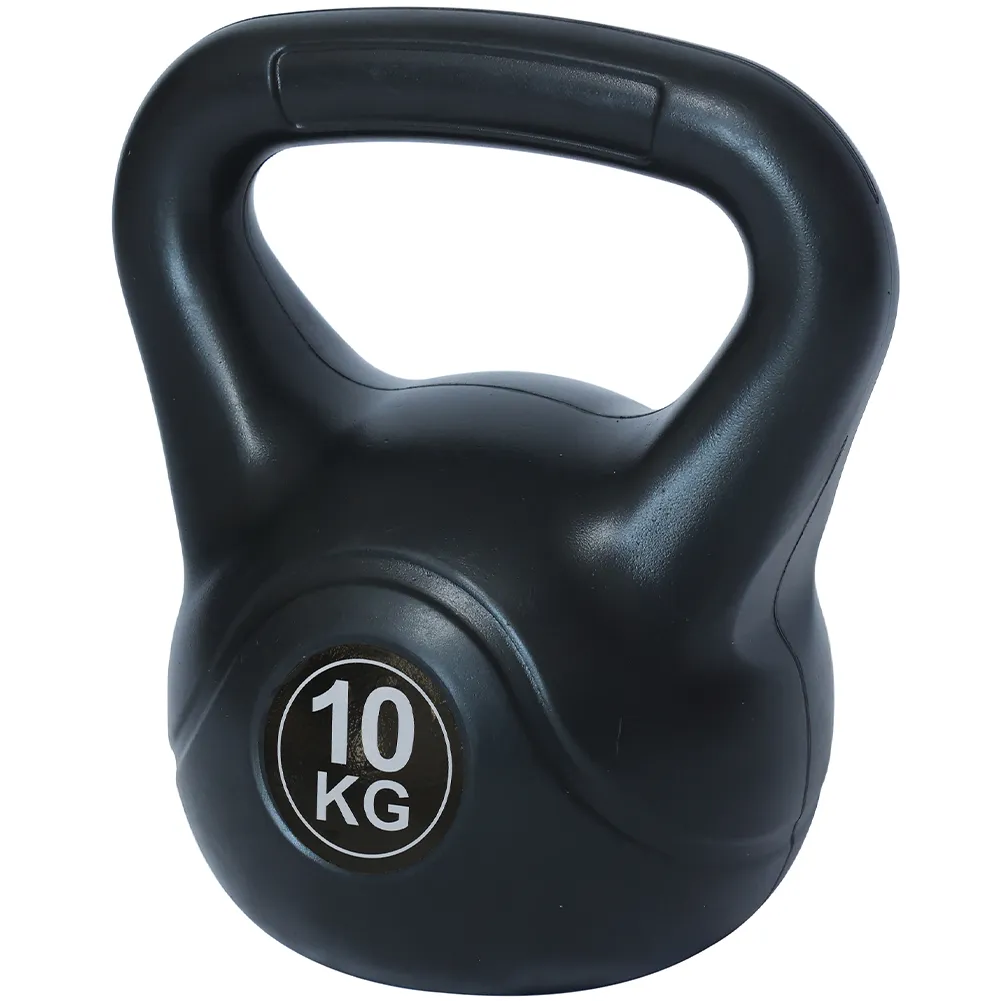 Kettlebell 10Kg in PVC con Cemento Manico Antiscivolo Peso per Fitness Palestra