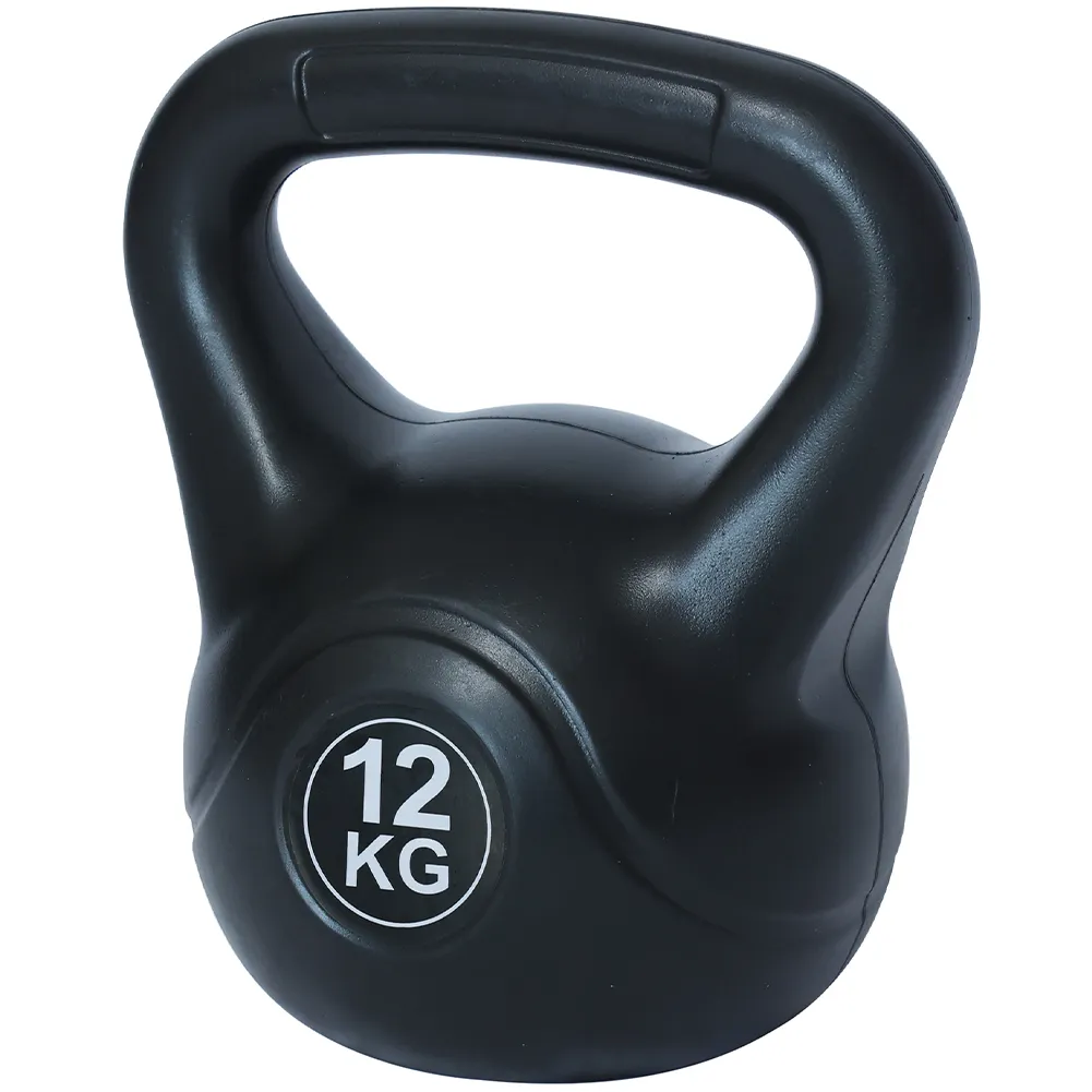 Kettlebell 12Kg in PVC con Cemento Manico Antiscivolo Peso per Fitness Palestra