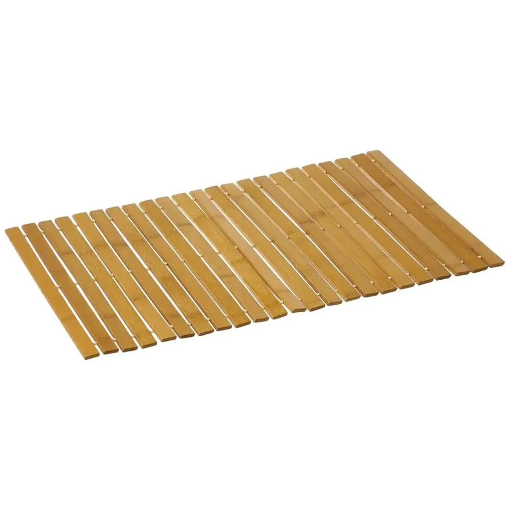 Tappeto per Doccia Vasca da Bagno in Legno Bambù Superficie Antiscivolo  60x40cm