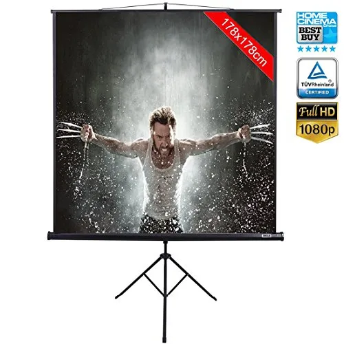 Schermo per Proiezione Videoproiettore 99 Treppiedi 178 x 178 cm FULL HD TV