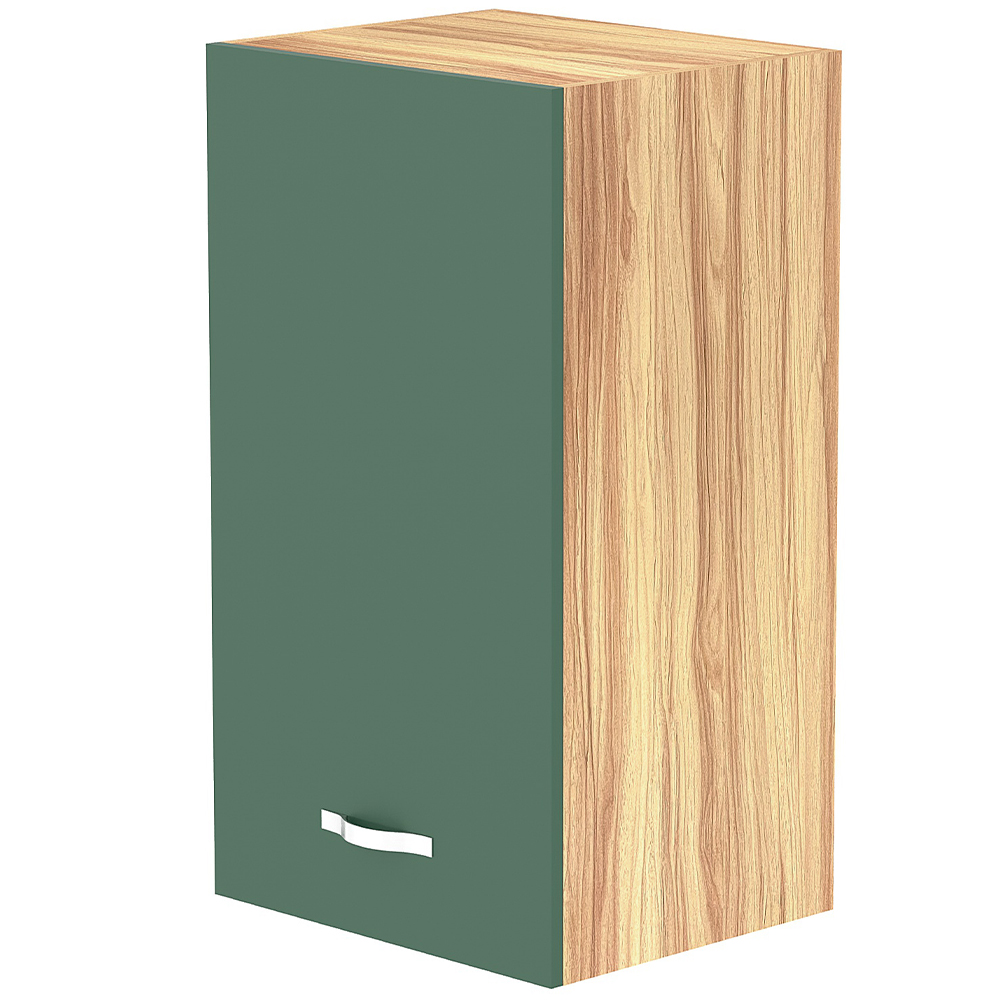 Pensile da Cucina Armadio Sospeso da Parete in Legno Design Minimal Colore Verde (1)