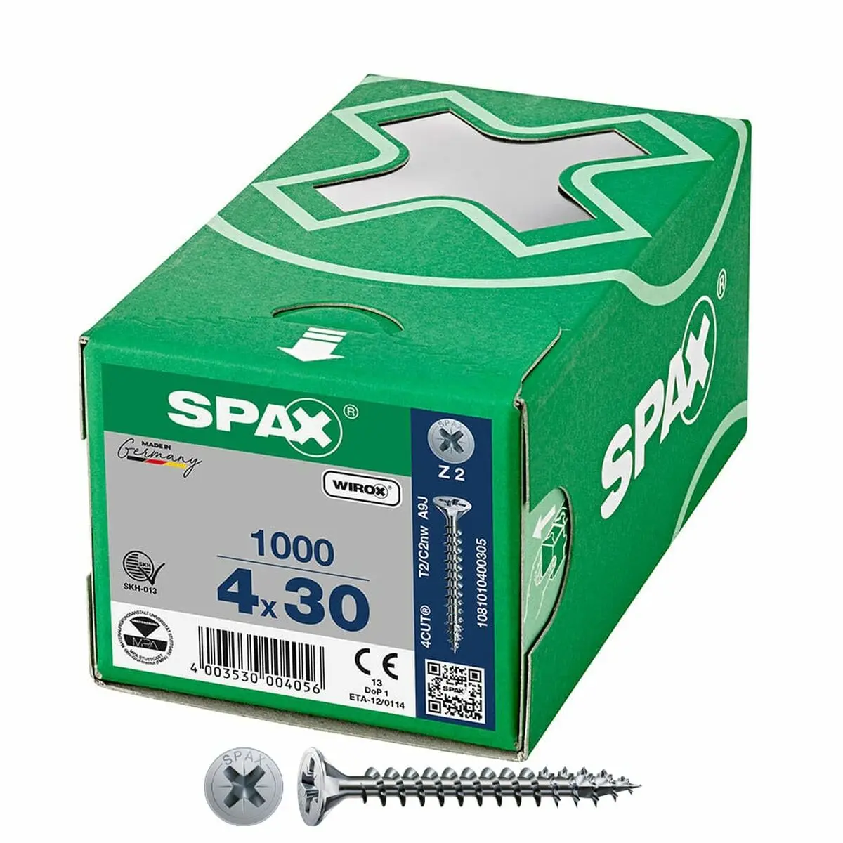 Scatola a viti SPAX Wirox Z2 Testa piatta 4,0 x 30 mm 1000 Unidades