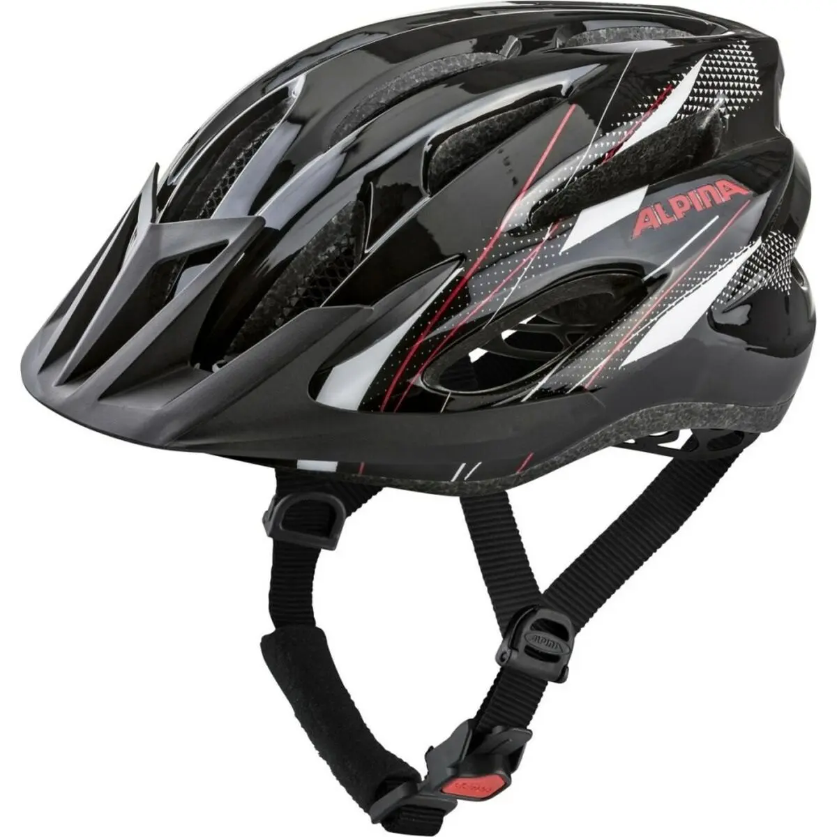 Casco da Ciclismo per Adulti Alpina MTB17 Nero Rosso 54-58 cm