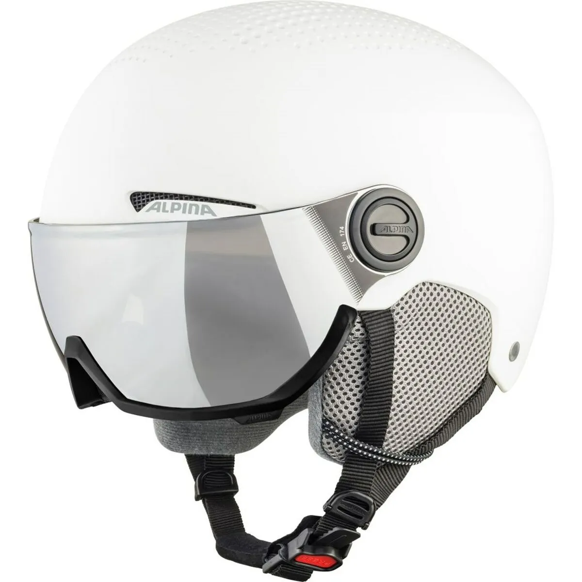 Casco da sci Alpina Arber Visor Q Lite Bianco Monocromatica 54-58 cm