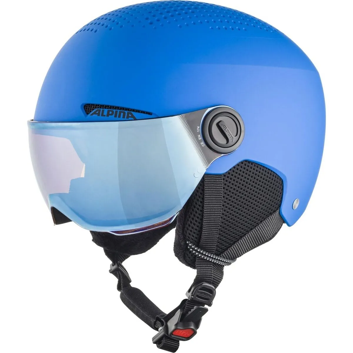 Casco da sci Alpina Zupo Visor Q Lite Azzurro Monocromatica 51-55 cm