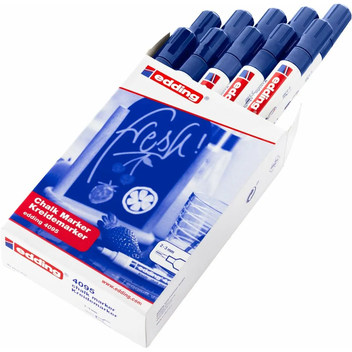 Pennarelli a gesso liquido Edding 4095 Azzurro (10 Unità)