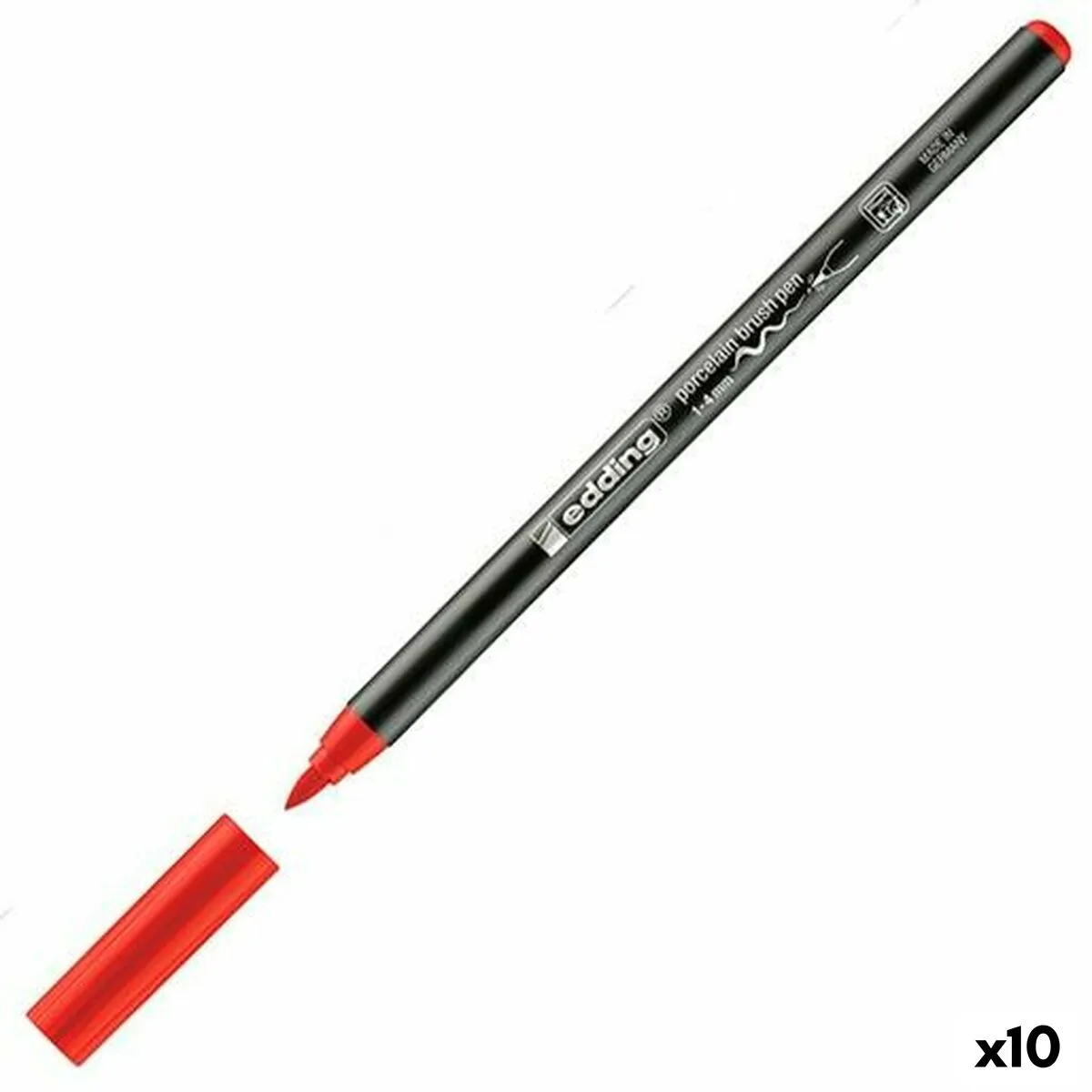 Pennarelli Edding 4200 Pennello Rosso (10 Unità)