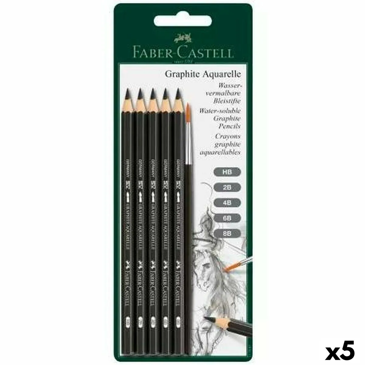 Set di Matite Faber-Castell Acquerello (5 Unità)