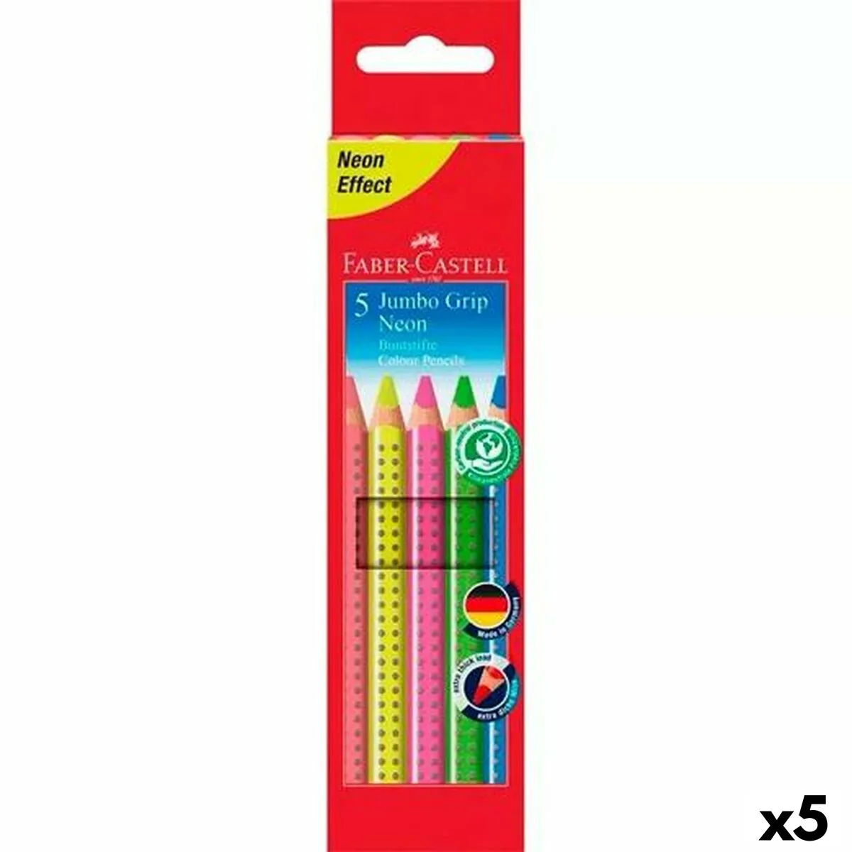 Matite colorate Faber-Castell Neon Multicolore (5 Unità)