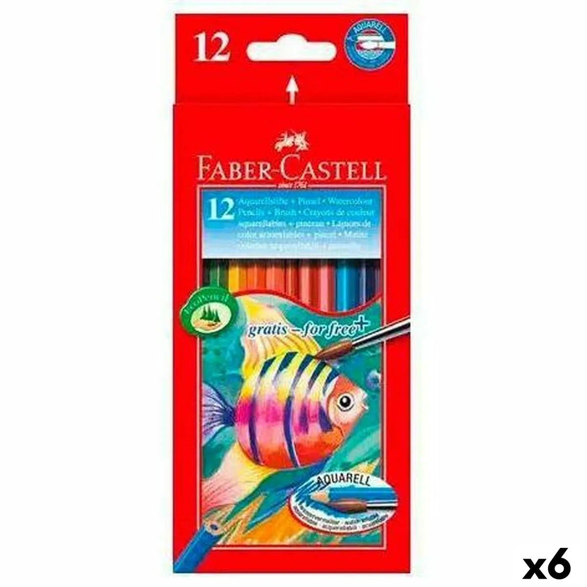 Matite Colorate Acquerellabili Faber-Castell Multicolore 6 Pezzi