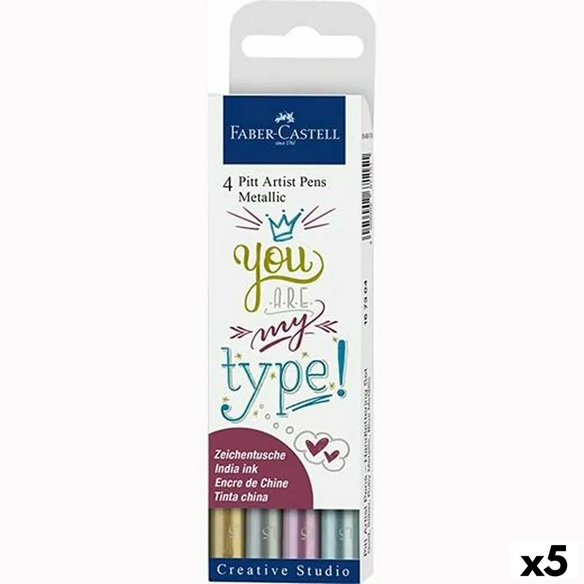 Set di Pennarelli Faber-Castell Pitt Artist Metallizzato Confezione (5 Unità)