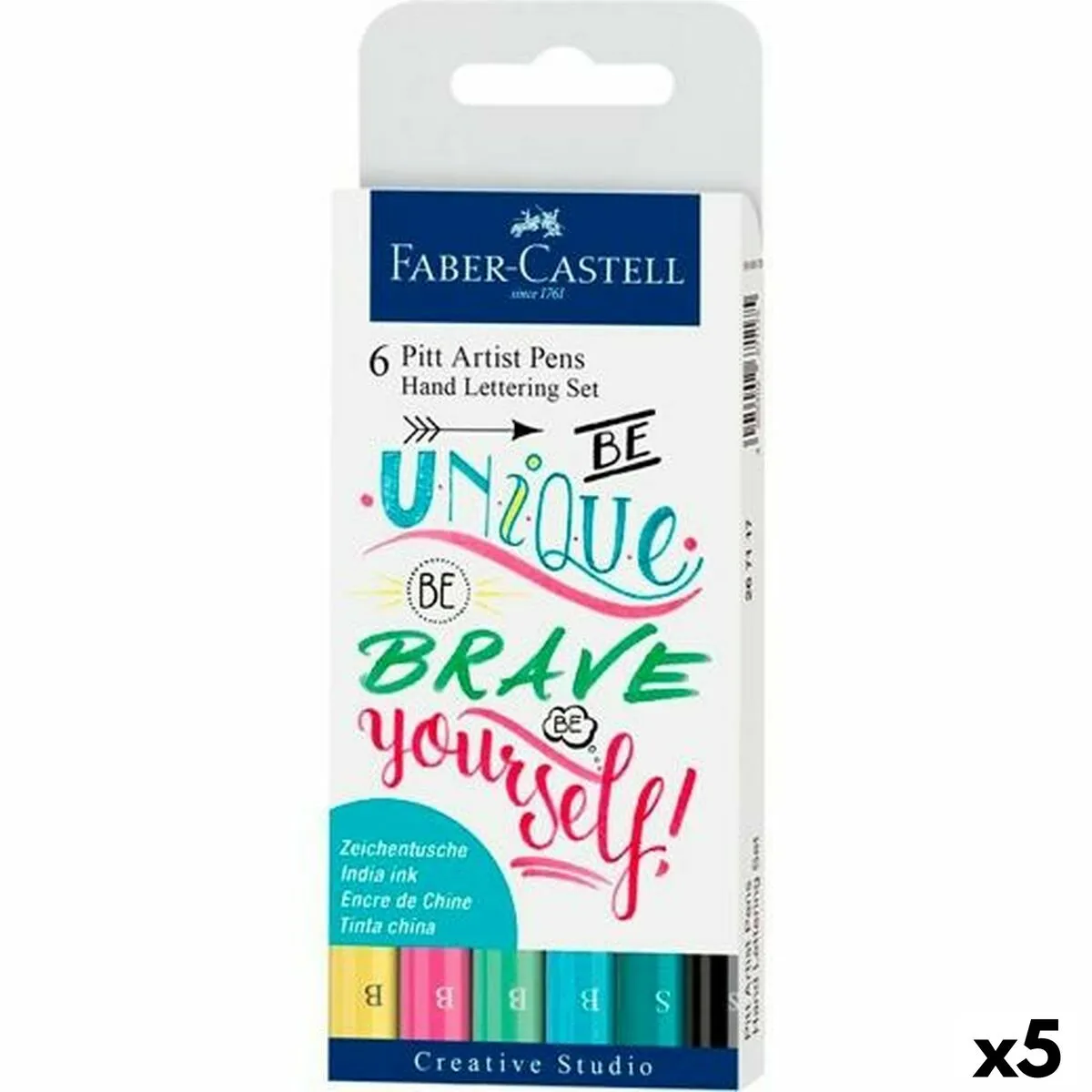 Set di Pennarelli Faber-Castell Pitt Artist Calligrafia Confezione Torta (5 Unità)