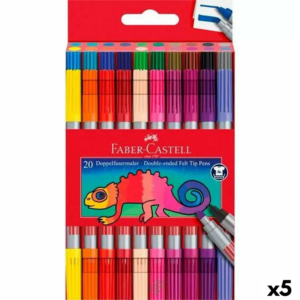 Set di Pennarelli Faber-Castell Confezione Multicolore (5 Unità)