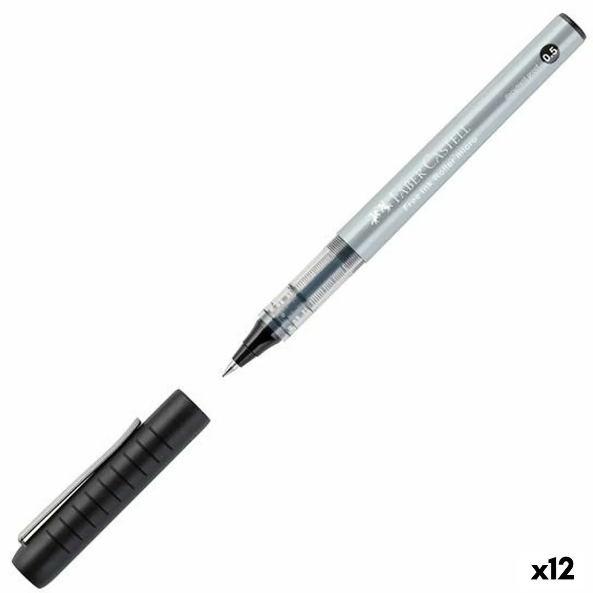 Penna a inchiostro liquido Faber-Castell Roller Free Ink Nero 0,5 mm (12 Unità)