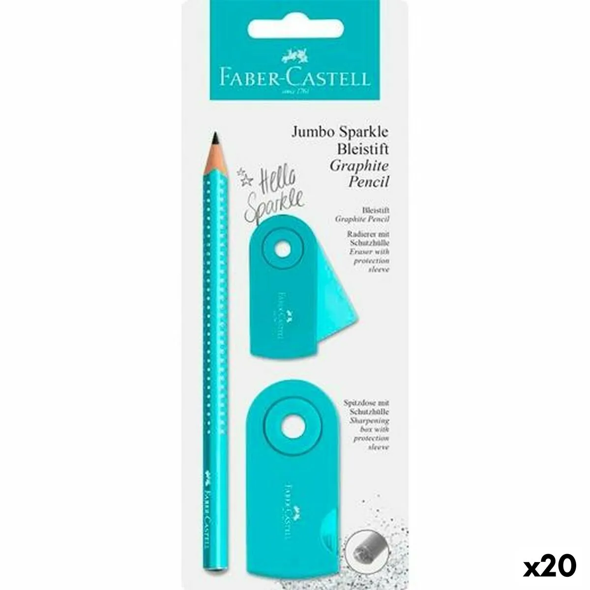 Set di Matite Faber-Castell Turchese (3 Pezzi) (20 Unità)