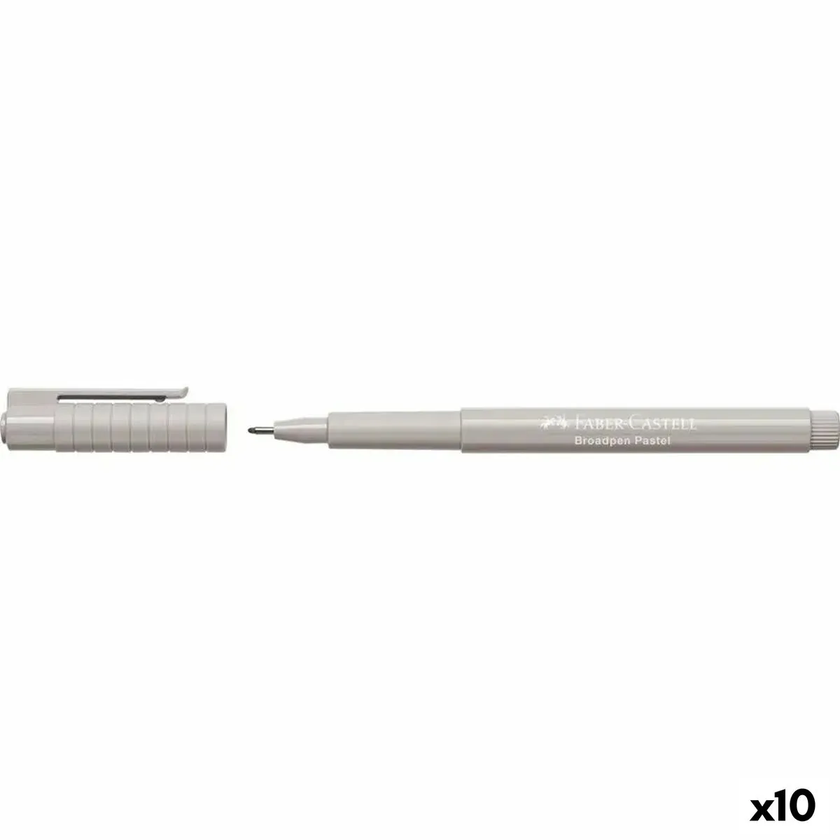 Marcatore permanente Faber-Castell Broadpen Pastel Grigio (10 Unità)