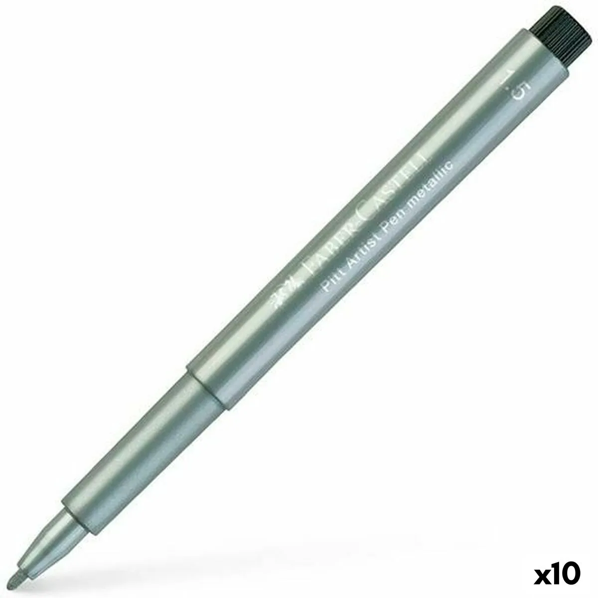 Pennarelli Faber-Castell Pitt Artist Metallizzato Argentato (10 Unità)