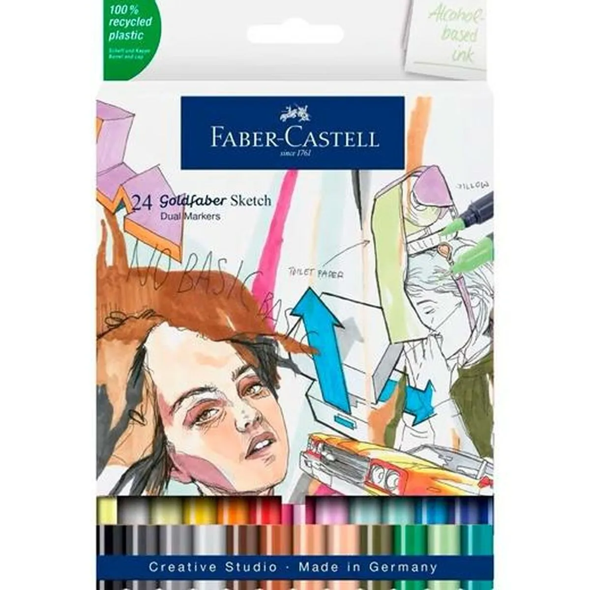 Set di Pennarelli Faber-Castell Goldfaber Sketch Doppia 24 Pezzi