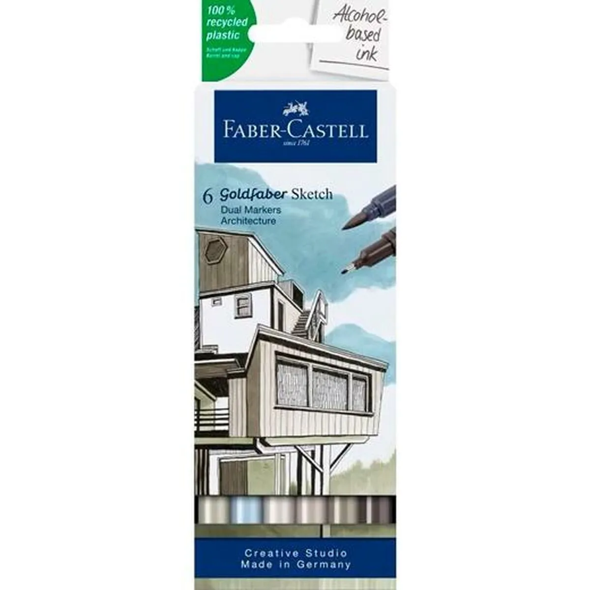 Set di Pennarelli Faber-Castell Goldfaber Sketch - Architecture Doppia 6 Pezzi