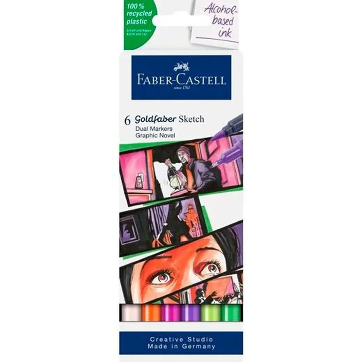 Set di Pennarelli Faber-Castell Goldfaber Sketch - Graphic Novel Doppia 6 Pezzi