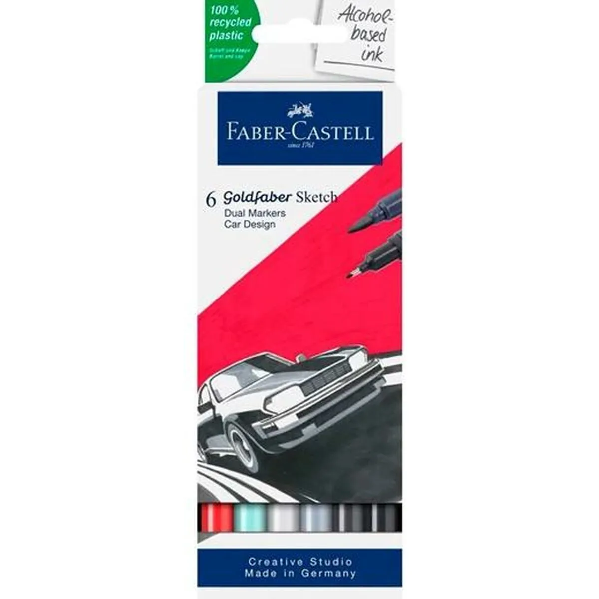 Set di Pennarelli Faber-Castell Goldfaber Sketch - Car Design Doppia 6 Pezzi