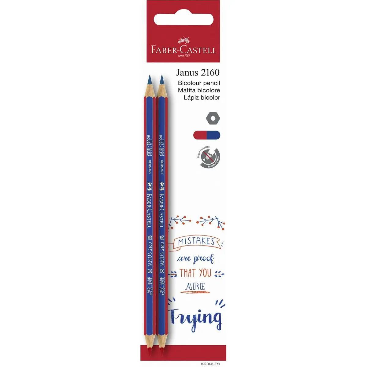 Matita Faber-Castell 100-102-371 Azzurro Rosso (2 Unità)