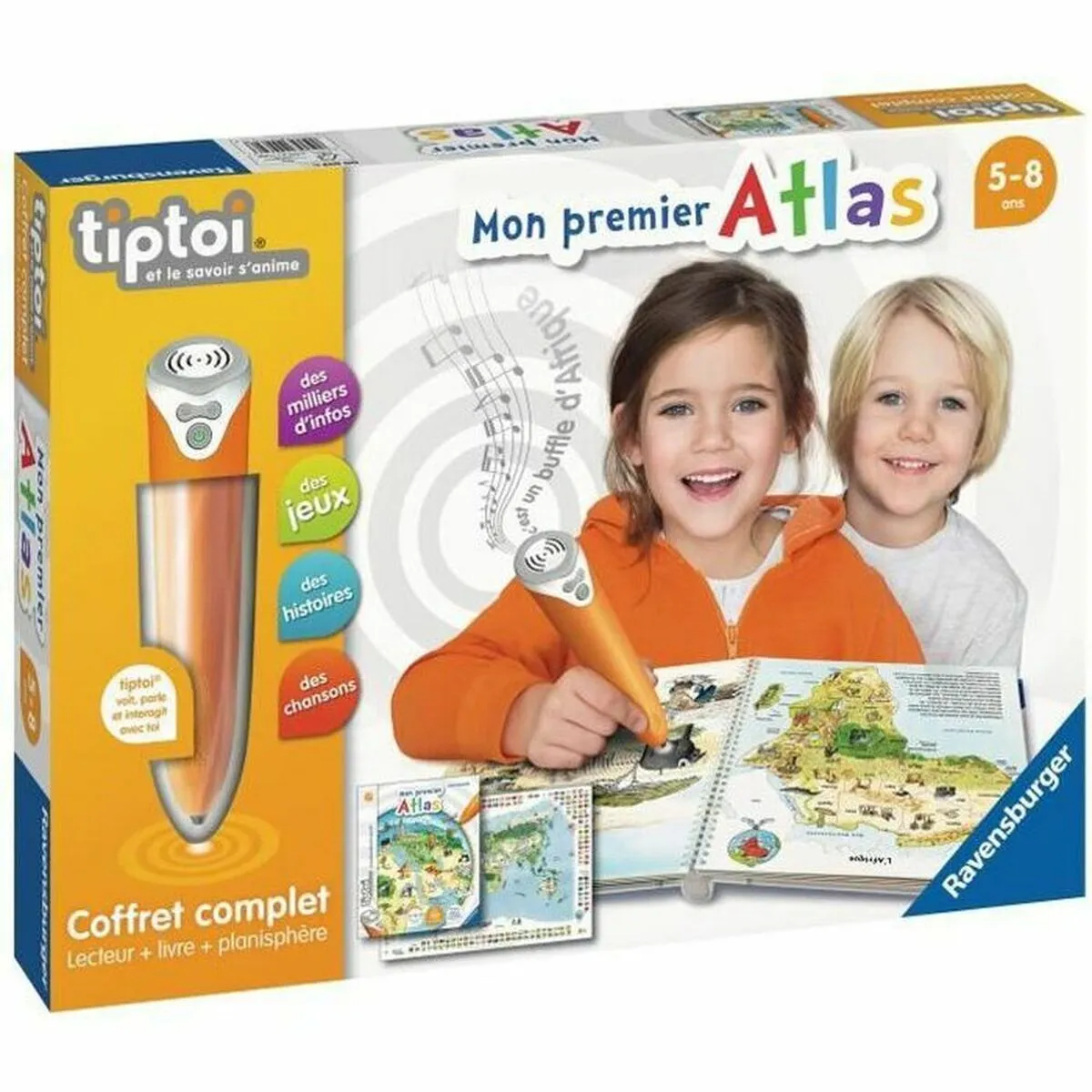 Libro interattivo per bambini Ravensburger Tiptoi Complete interactive reader box + Atlas 