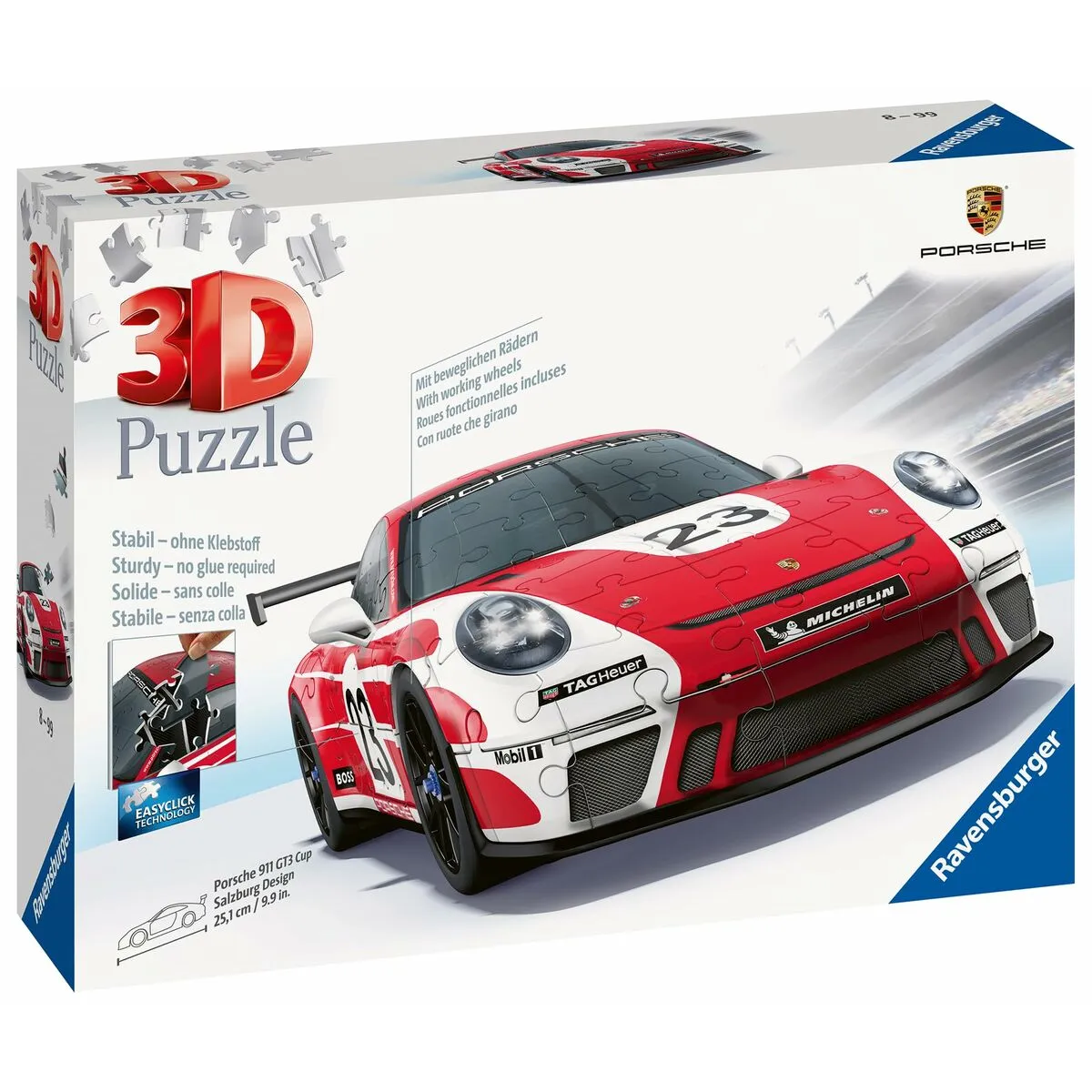 Puzzle 3D Porsche 911 GT3 Cup Salzburg 152 Pezzi