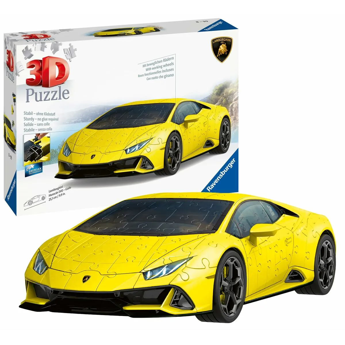 Puzzle 3D Lamborghini Huracan Evo Giallo 156 Pezzi