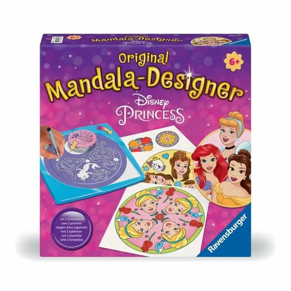 Gioco Fai-da-te con Carta Ravensburger Mandala Midi Disney Princesses