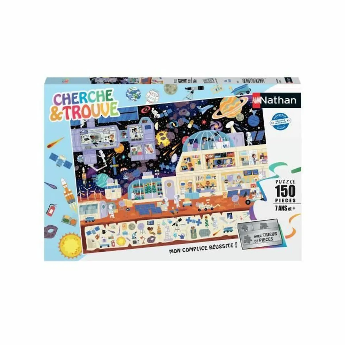 Puzzle Nathan Dans l'espace (Cherche et trouve) 150 Pezzi