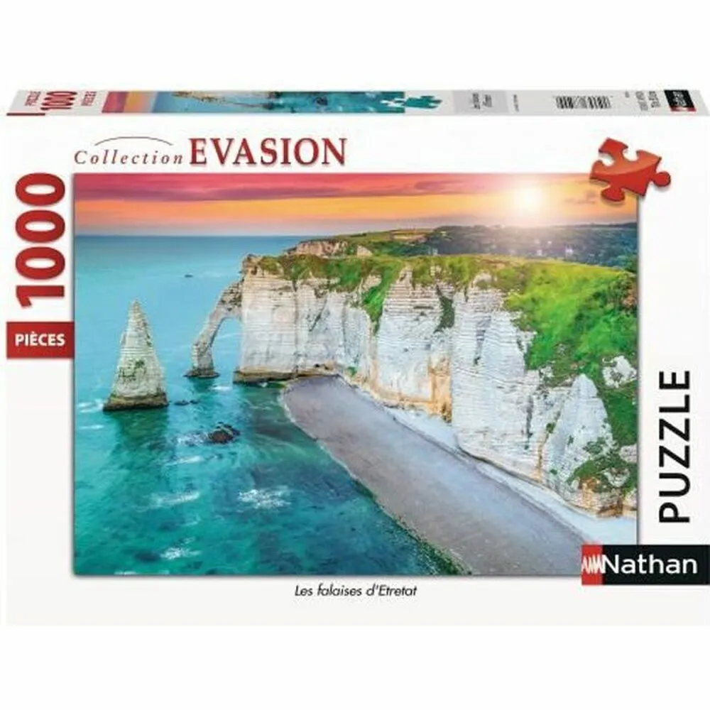 Puzzle Nathan 87630 The Cliffs of Etretat - France 1000 Pezzi